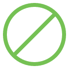 Not recommended Icon Green Outline