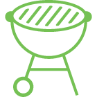 Grill Icon Green Outline